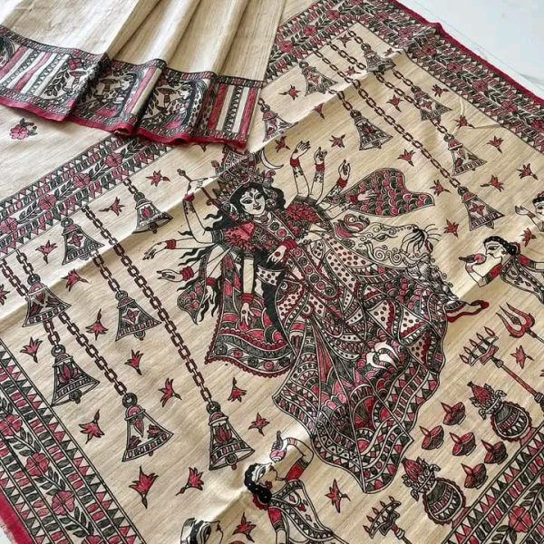 Brown Tussar Saree
