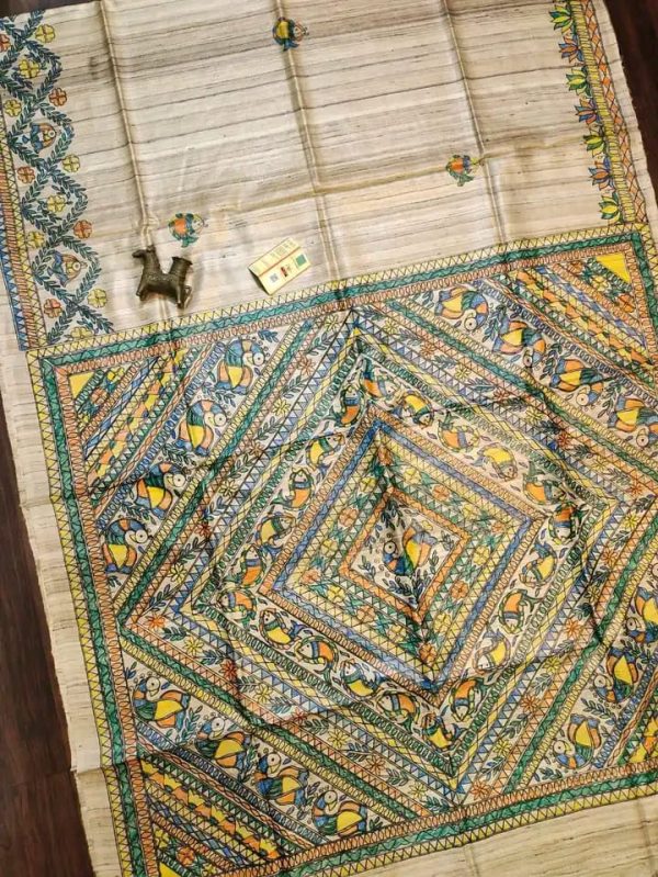 Special stitch work Tussar Saree