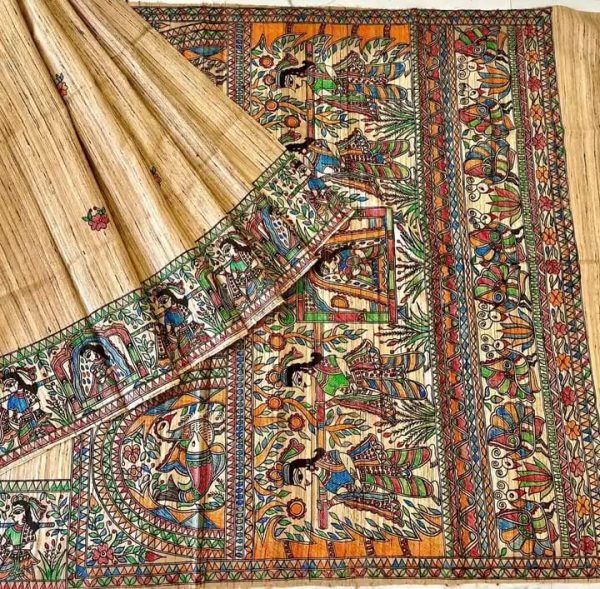 Wood Color Tussar Saree