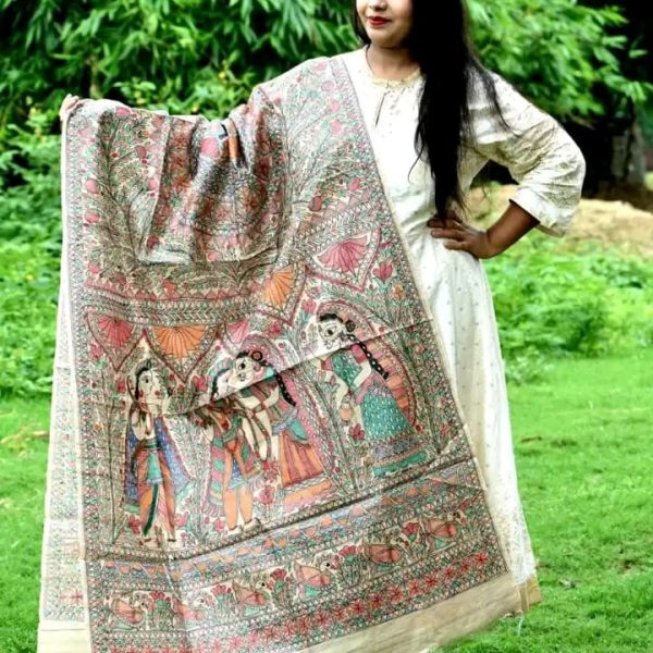 Beautiful Tussar kantha Stich Work