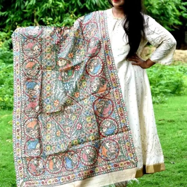 Stylish Tussar kantha Stich Work