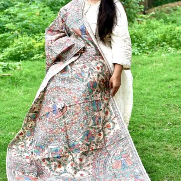 Premium Tussar kantha Stich Work