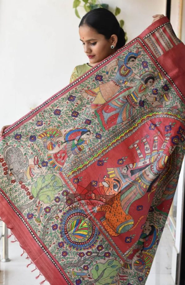 Printed Tussar Saree