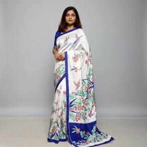 Pure silk saree 3ply, Hand print 01