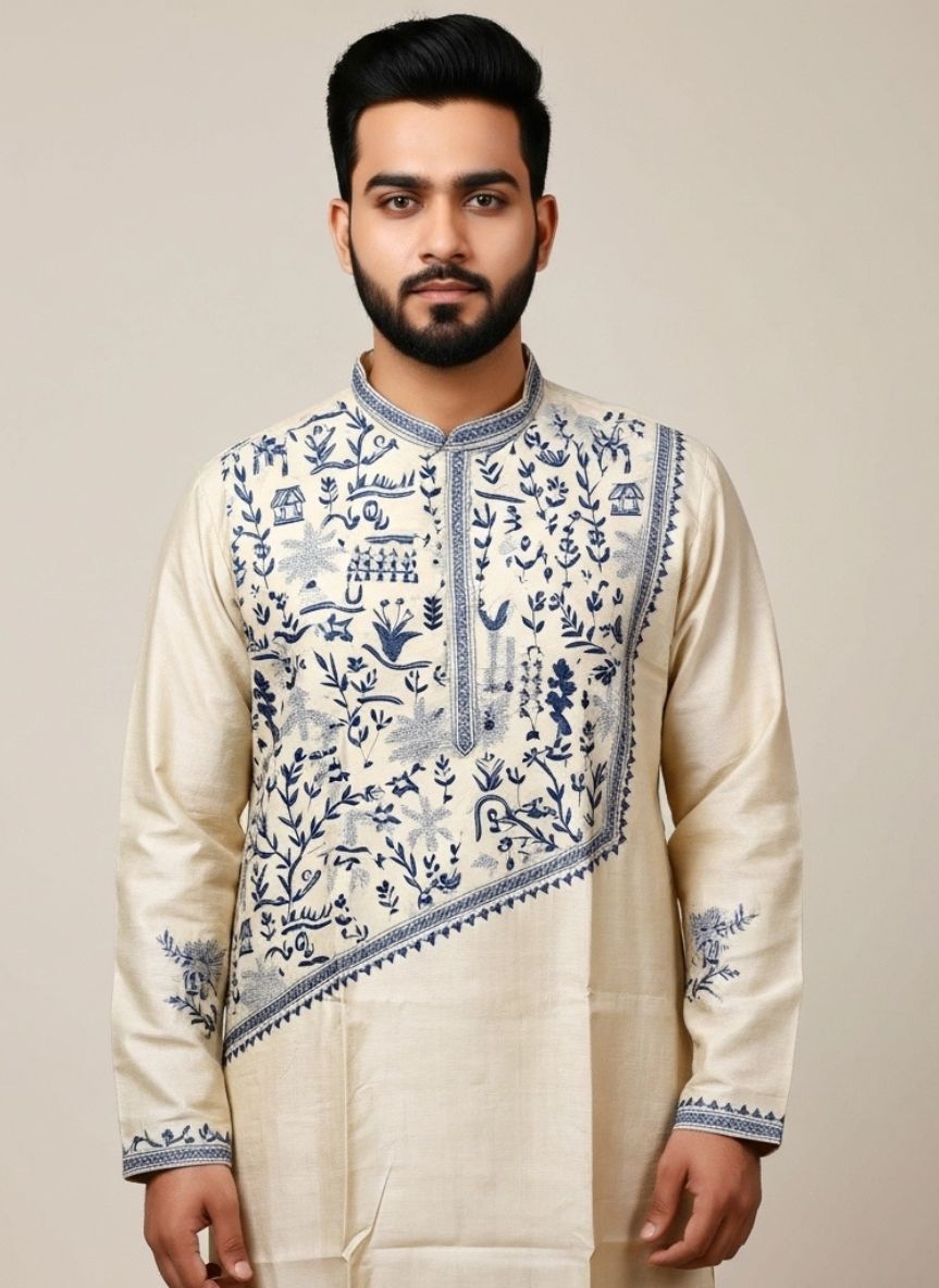 Pure Tussar Panjabi 2 1