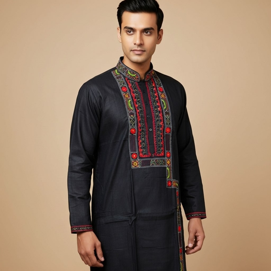 Pure Tussar Panjabi 3 010