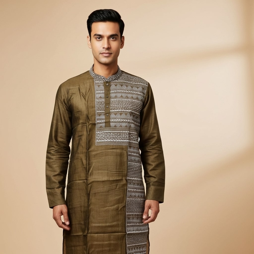 Pure Tussar Panjabi 3 011