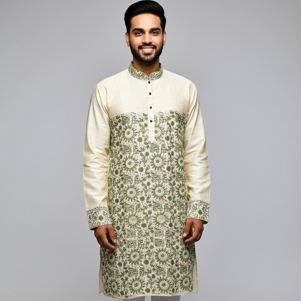 Pure Tussar Panjabi 3 014