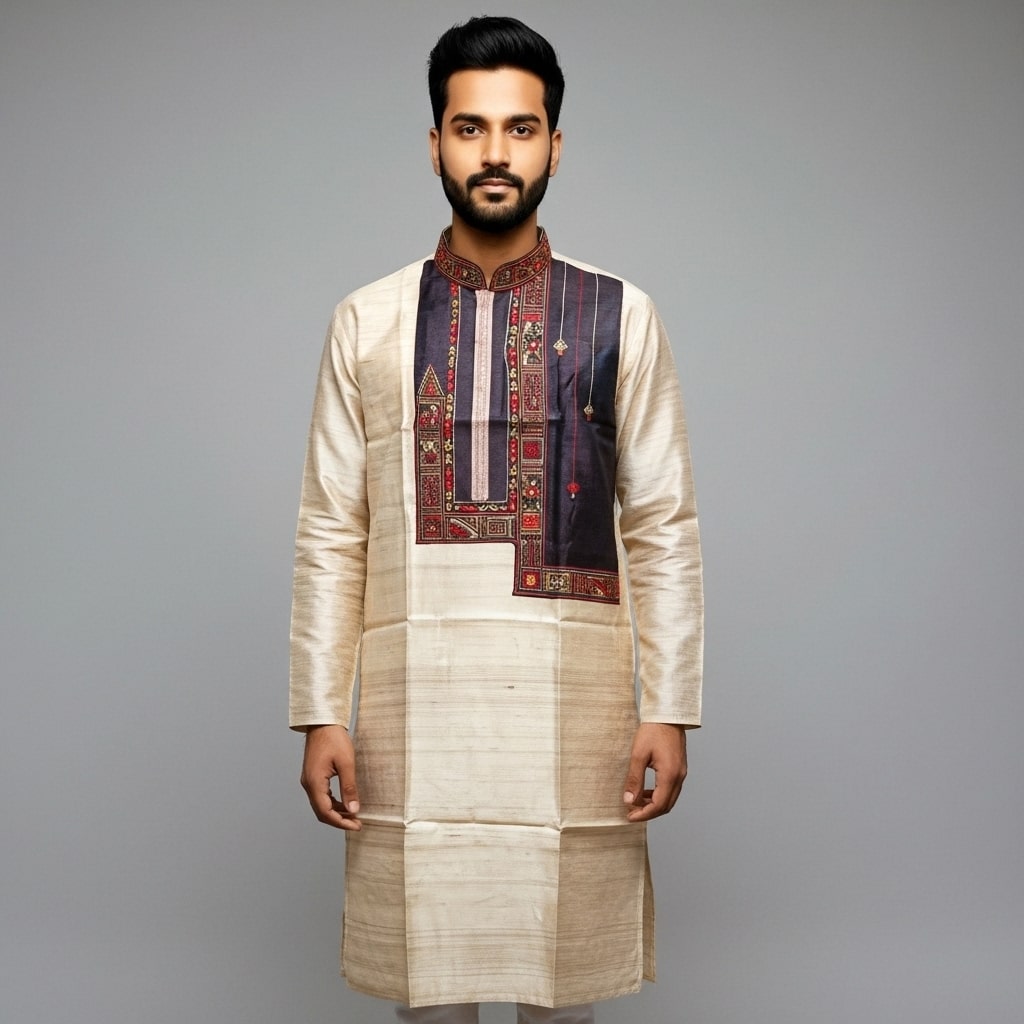 Pure Tussar Panjabi 3 03