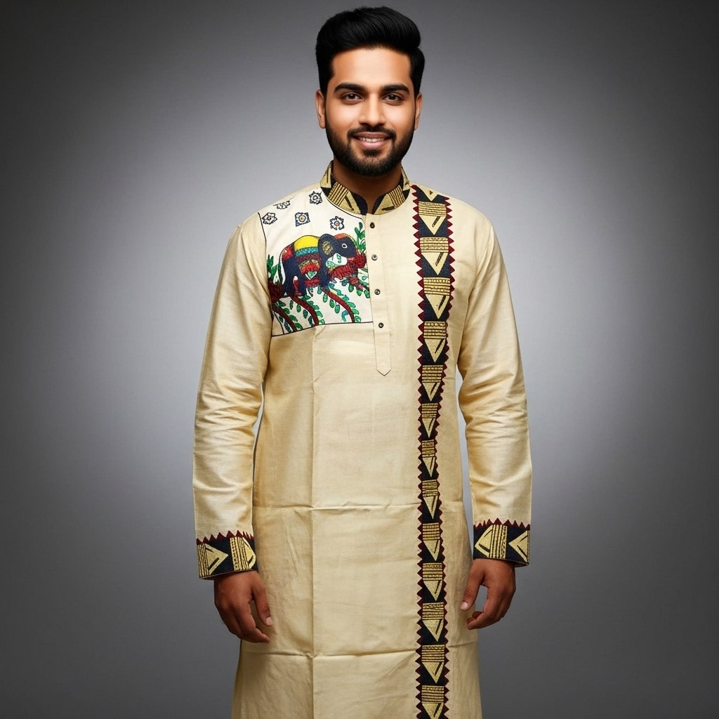 Pure Tussar Panjabi 3 08