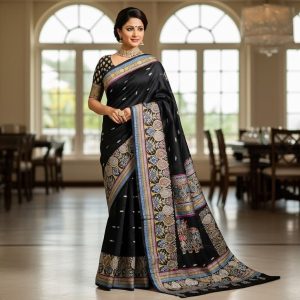 Pure silk saree 3ply, Hand print 06