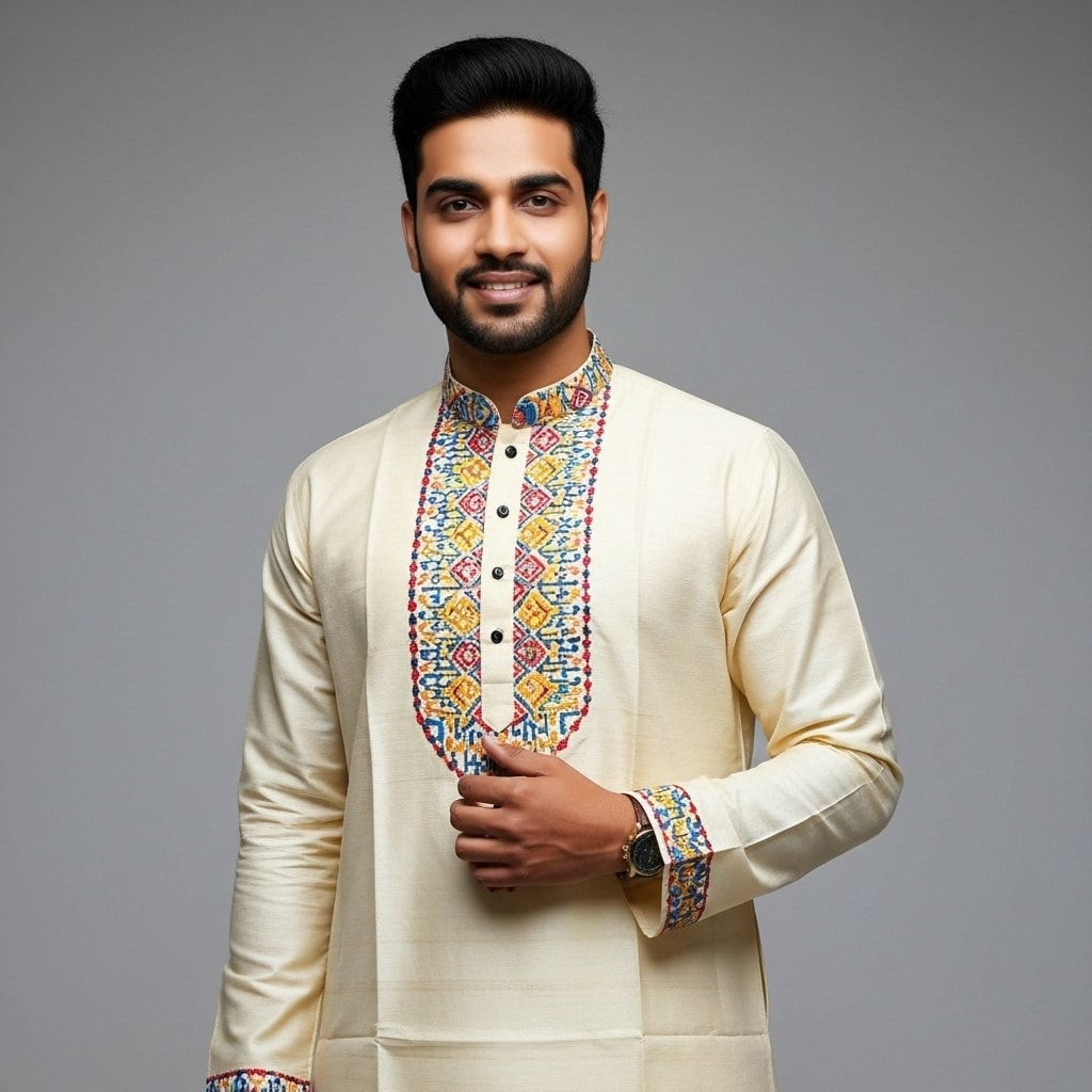 Pure Tussar Panjabi 3 06