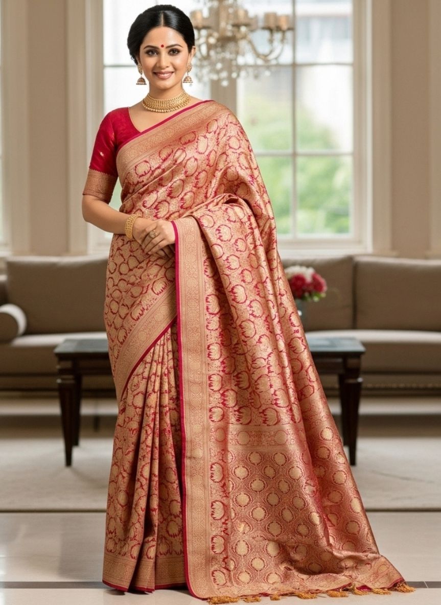 Pure katan hand wooven banarashee 8