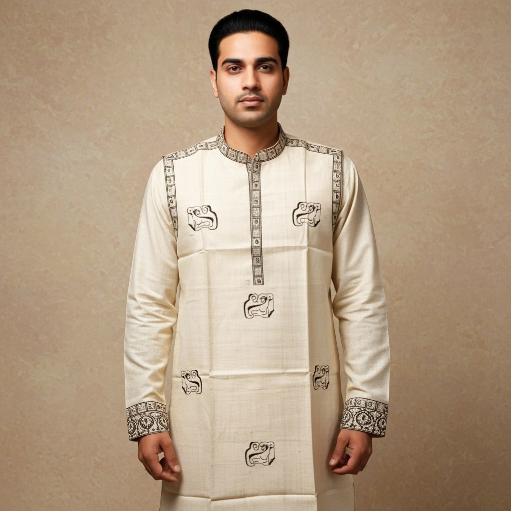 Pure Tussar Panjabi 3 07