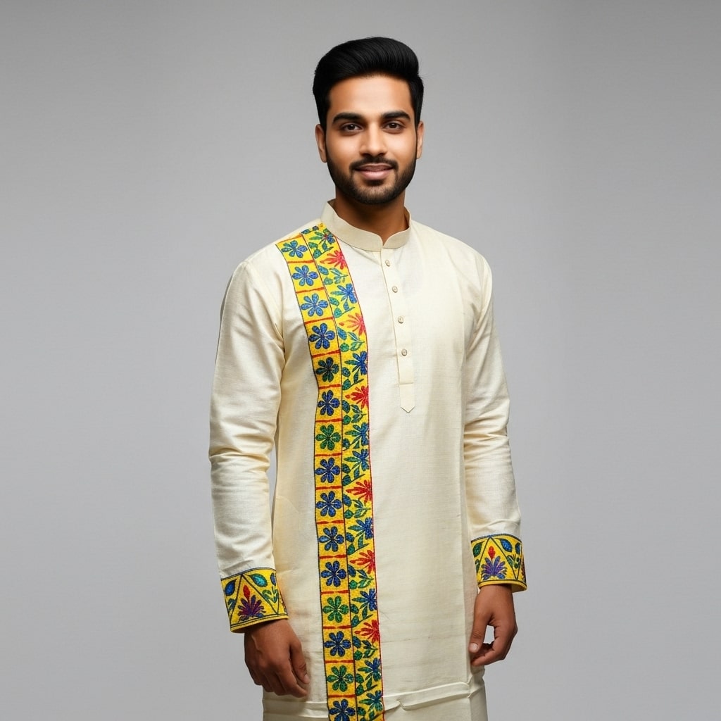 Pure Tussar Panjabi 3 09